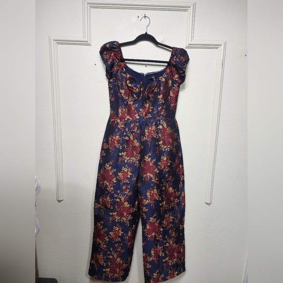 Lulu's Black and Red Floral Jumpsuit - Picture 7 of 10